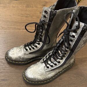 Dr. Martens Silver Patterned  Boots